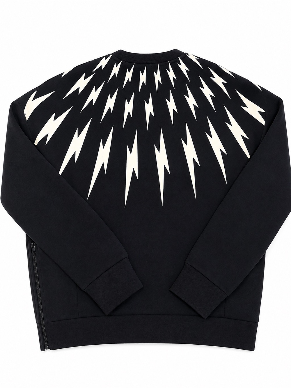 Neil Barrett BOLT Neoprene Bonded Oversized Side Zip Sweatshirt Size L Luxury - Picture 2 of 6